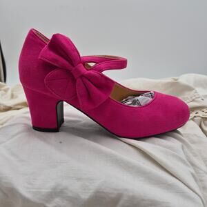 Fereshte Bow Mary Jane Pump block (chunky) heel Hot Pink Women EU 36 US 5.5
